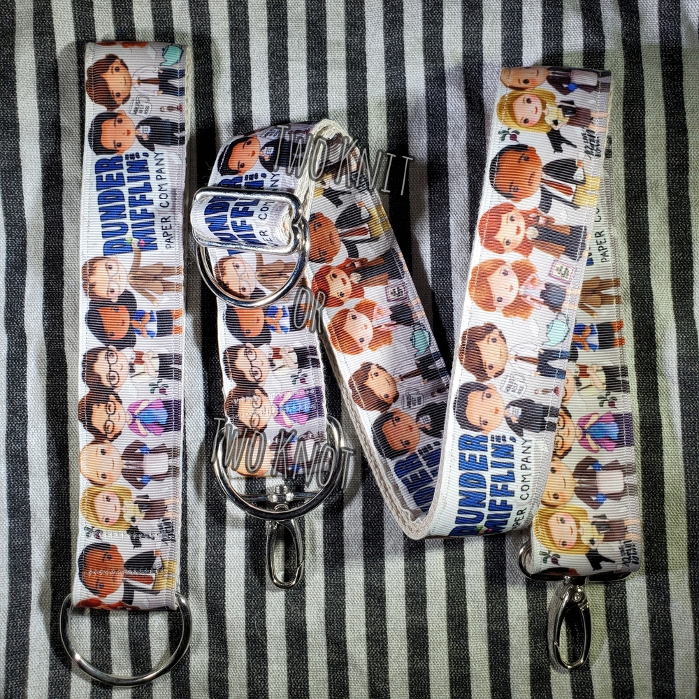 Hand Crafted Multi-Color Cartoon The Office TV Show Characters CNC Strap And Fob